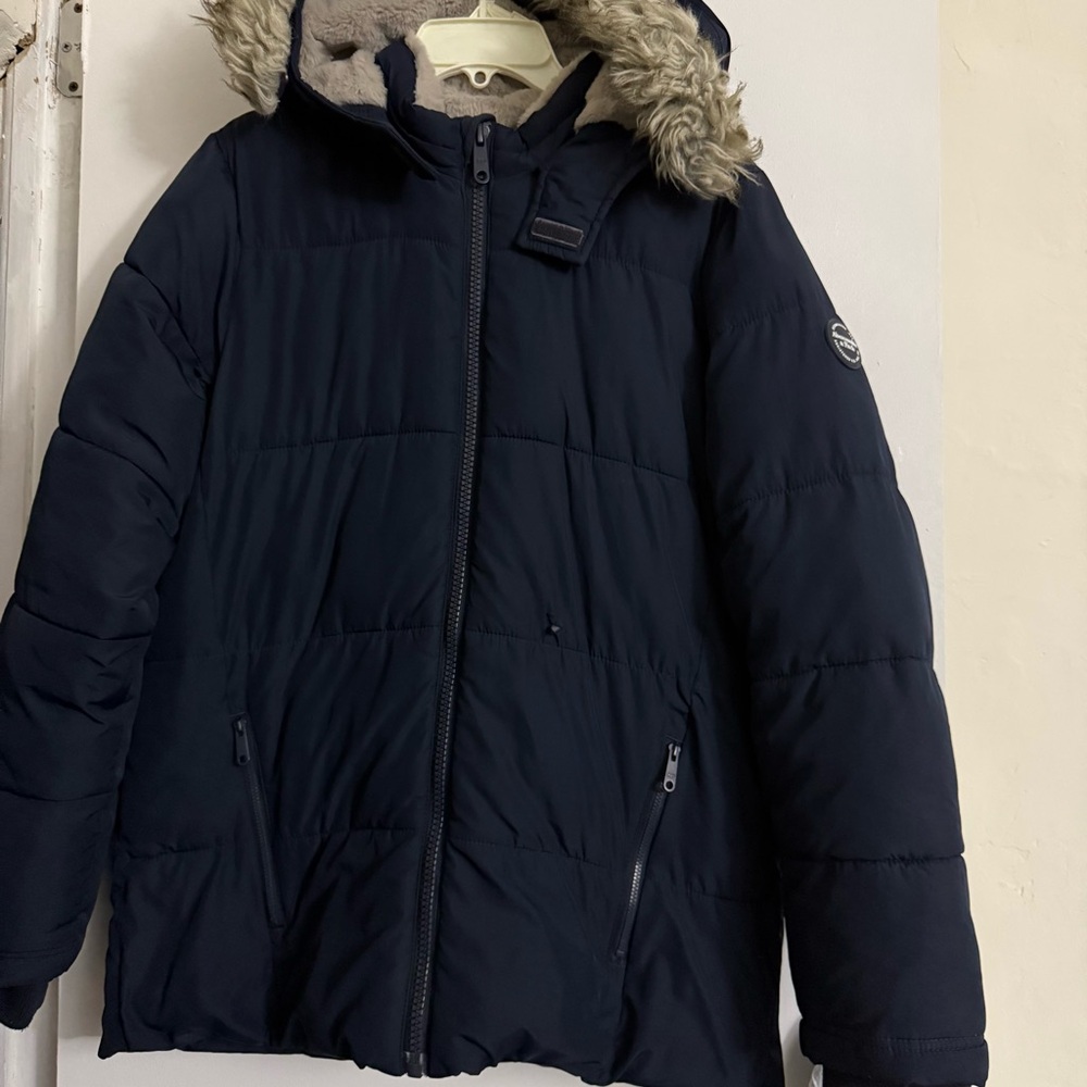 Abercrombie kids Puffer Jacket with Faux Fur Hood